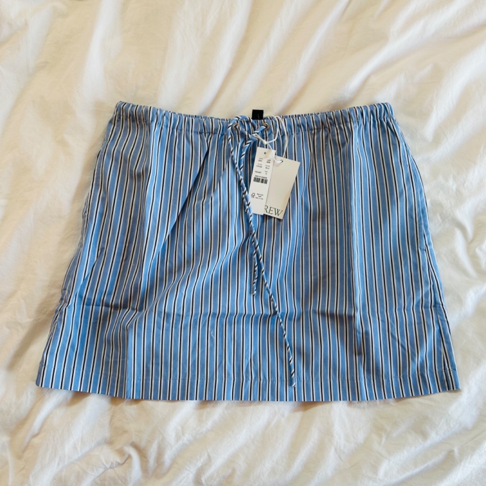 J.Crew Tie-waist Mini Skirt in Striped Cotton Poplin - Picture 6 of 7